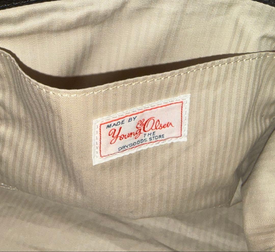 ヤングアンドオルセン エンボス レザー ベルテッド トートバッグ M