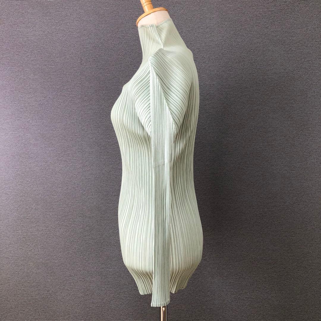 PLEATS PLEASE ハイネック 長袖カットソー 3 ミントグリーン