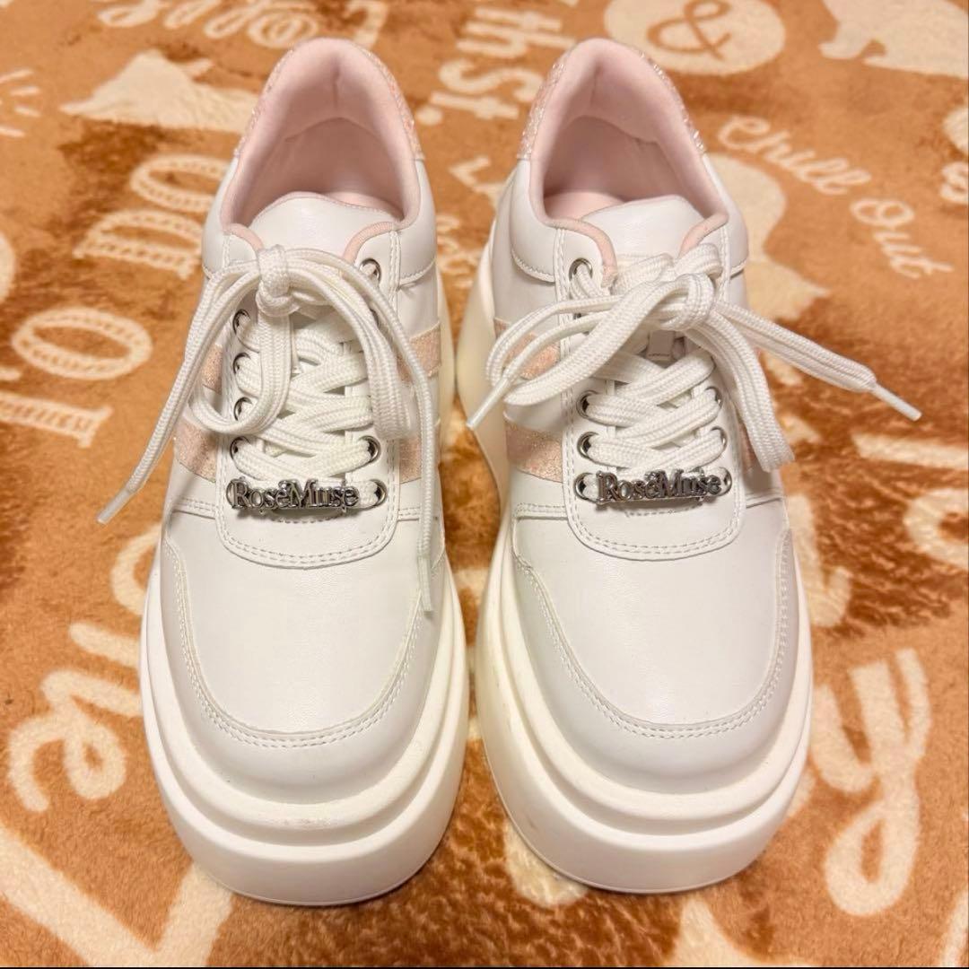 Rosé Muse Glitter point sneakers ホワイト
