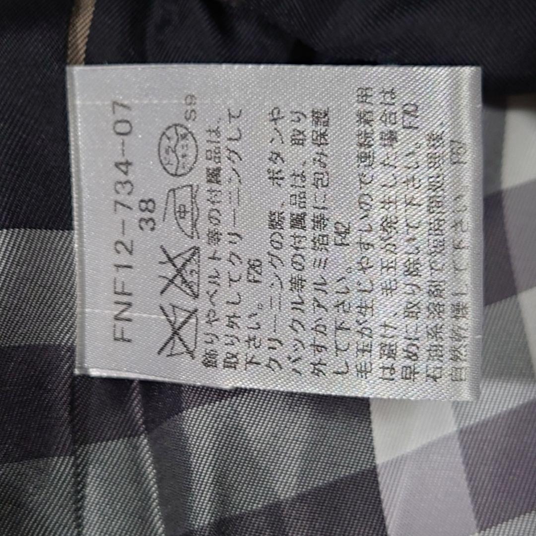 バーバリー ブルーレーベル　ロングコート　アンゴラ　ノバチェック　グレー 38
