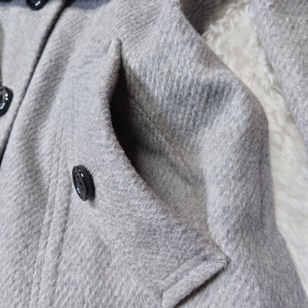 バーバリー ブルーレーベル　ロングコート　アンゴラ　ノバチェック　グレー 38