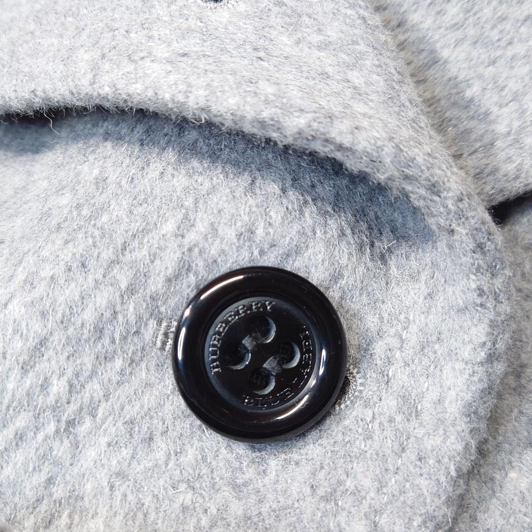 バーバリー ブルーレーベル　ロングコート　アンゴラ　ノバチェック　グレー 38