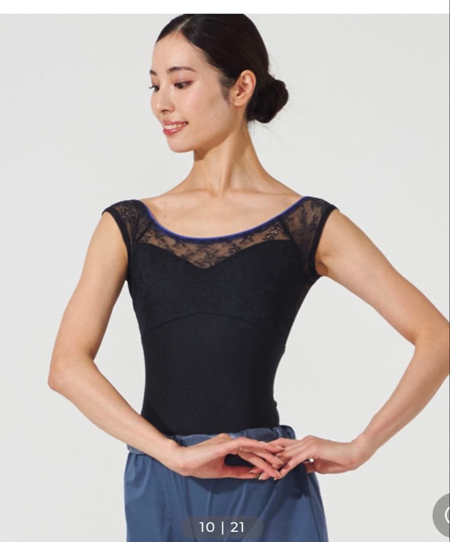 新品未使用　Chacottフレンチスリーブレオタード　BLACK Mサイズ