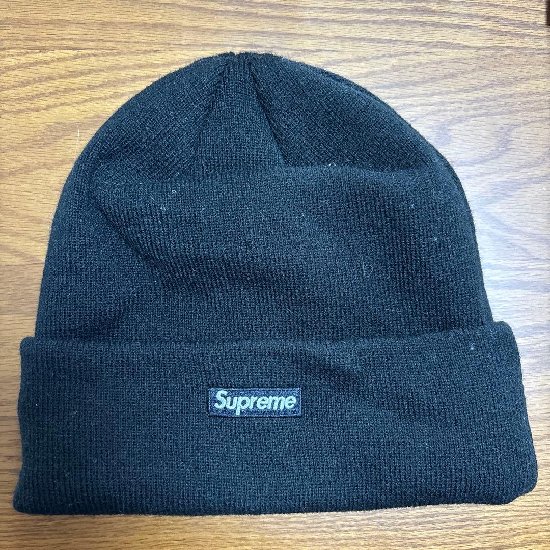 Supreme ブラック ニット帽 Sロゴ