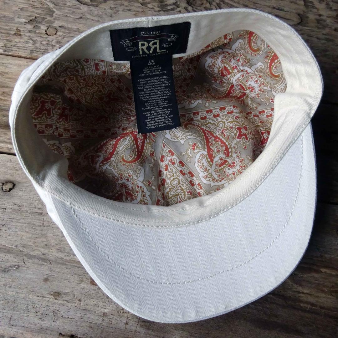RRL 　キャスケット ホワイト白 　LG　ハンティング　ラルフローレン帽子