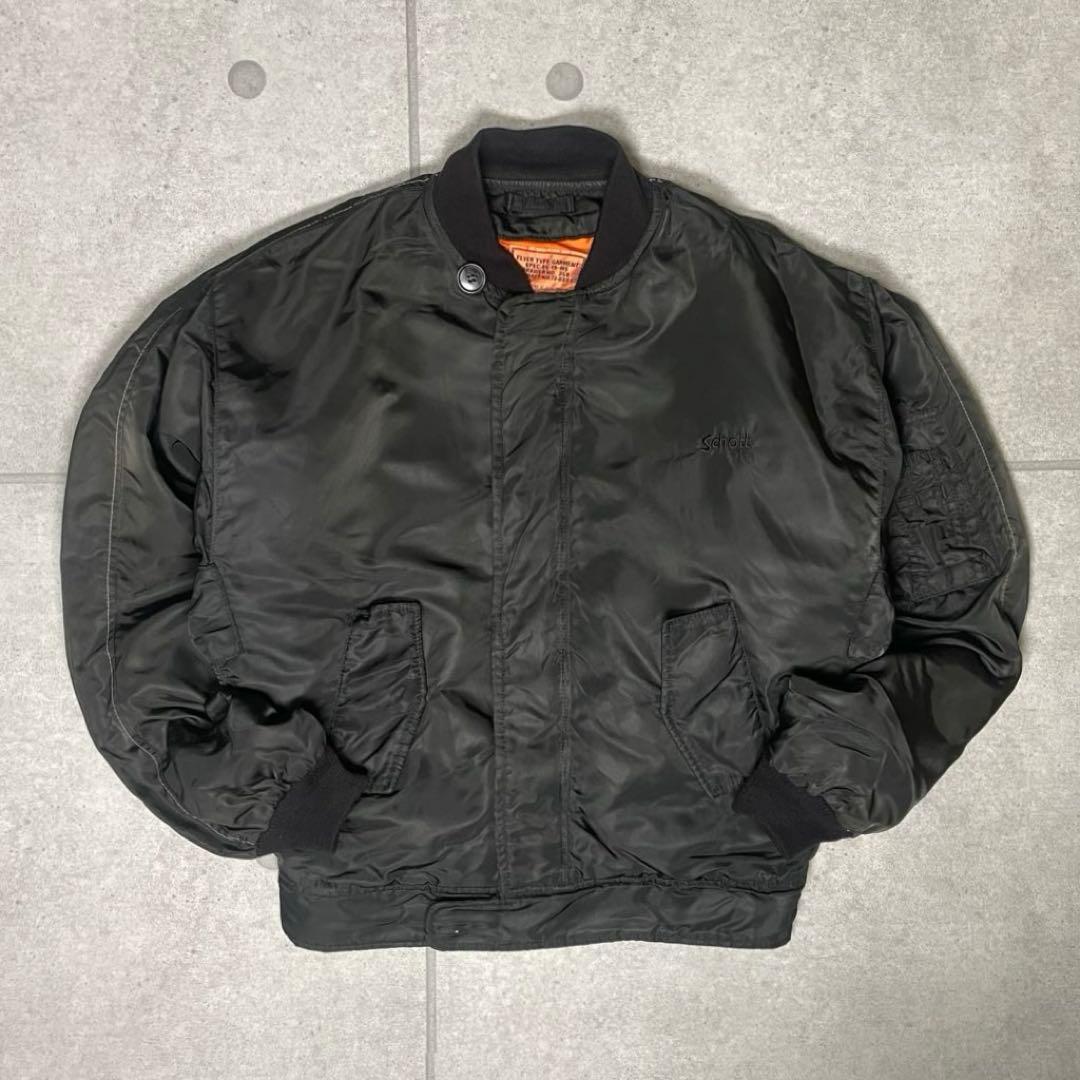 Schott　MA-1　フライトジャケット　USA製　短丈　IDEALジップ