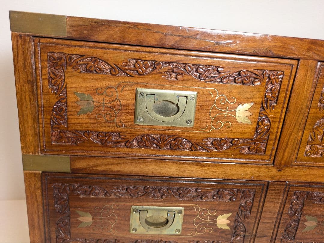 アンティーク　木彫　家具　彫刻　 チェスト 引き出し