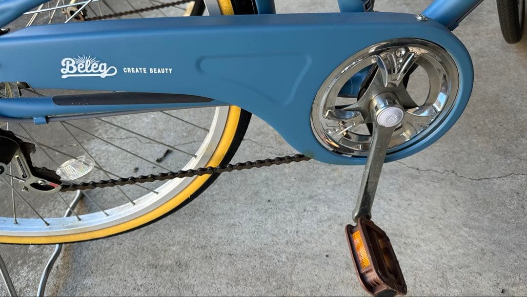 アサヒサイクル 26インチ　6段変速　青色 前後バスケット付き　ライトは自動