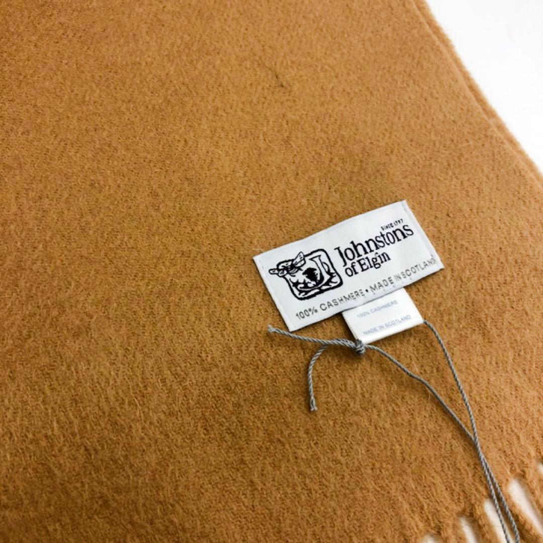 ジョンストンズ　中判　マフラー　スカーフ　キャメル