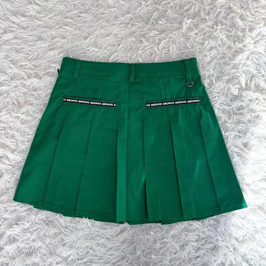 2025年モデル アルチビオ スカート 緑 プリーツ ゴルフ ショート