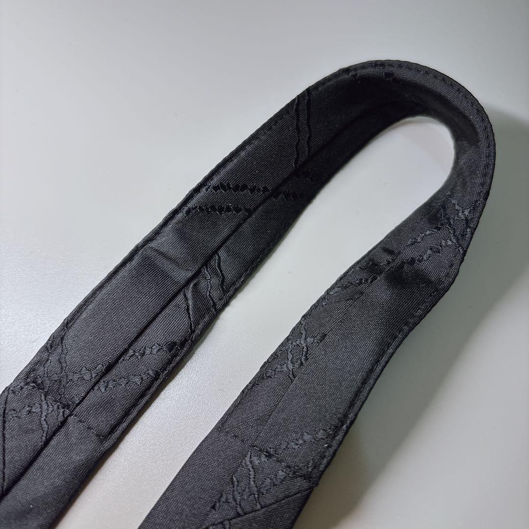 00s コムデギャルソン 未使用 ネクタイ ステッチ柄 チェック 黒