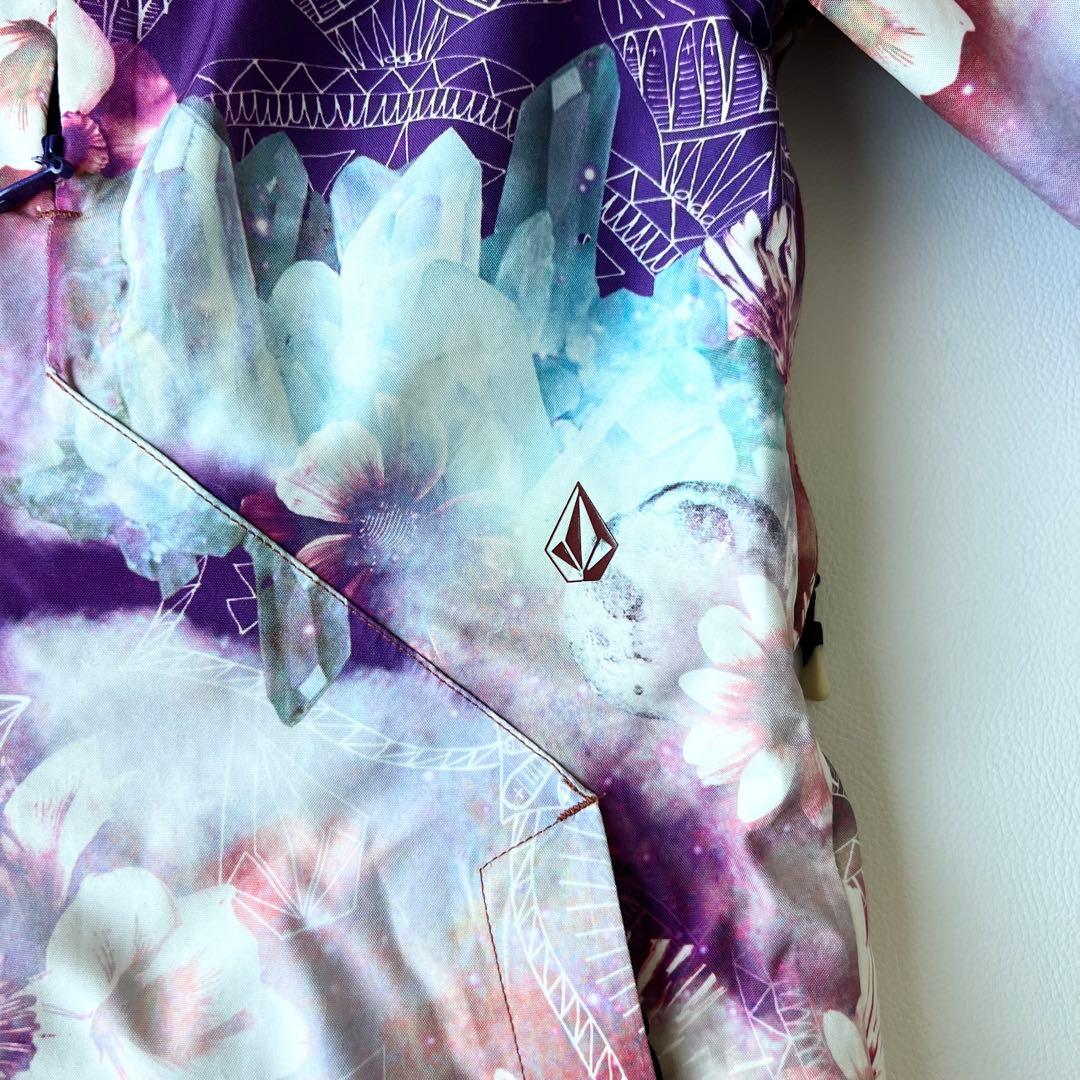 3236【美品】ボルコム　ジャケット ゴアテックス 総柄 花柄　S ピンク