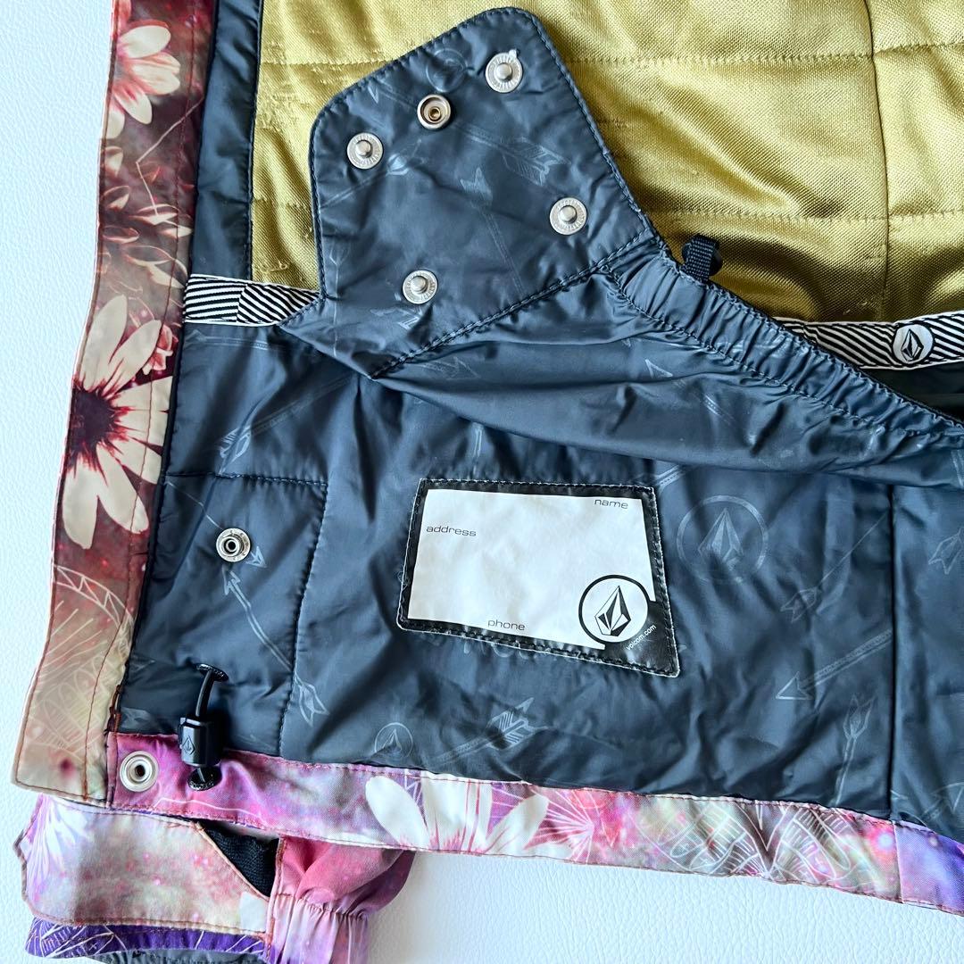 3236【美品】ボルコム　ジャケット ゴアテックス 総柄 花柄　S ピンク