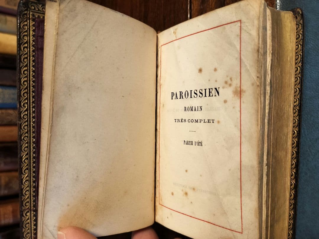 1881年　ミニチュアバイブル革装丁金装飾古書洋書