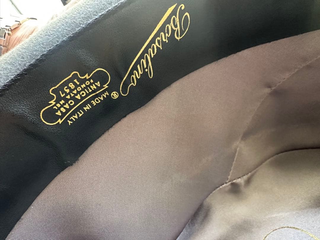 ボルサリーノ MADE IN ITALYウール グレー フェルトハット 60