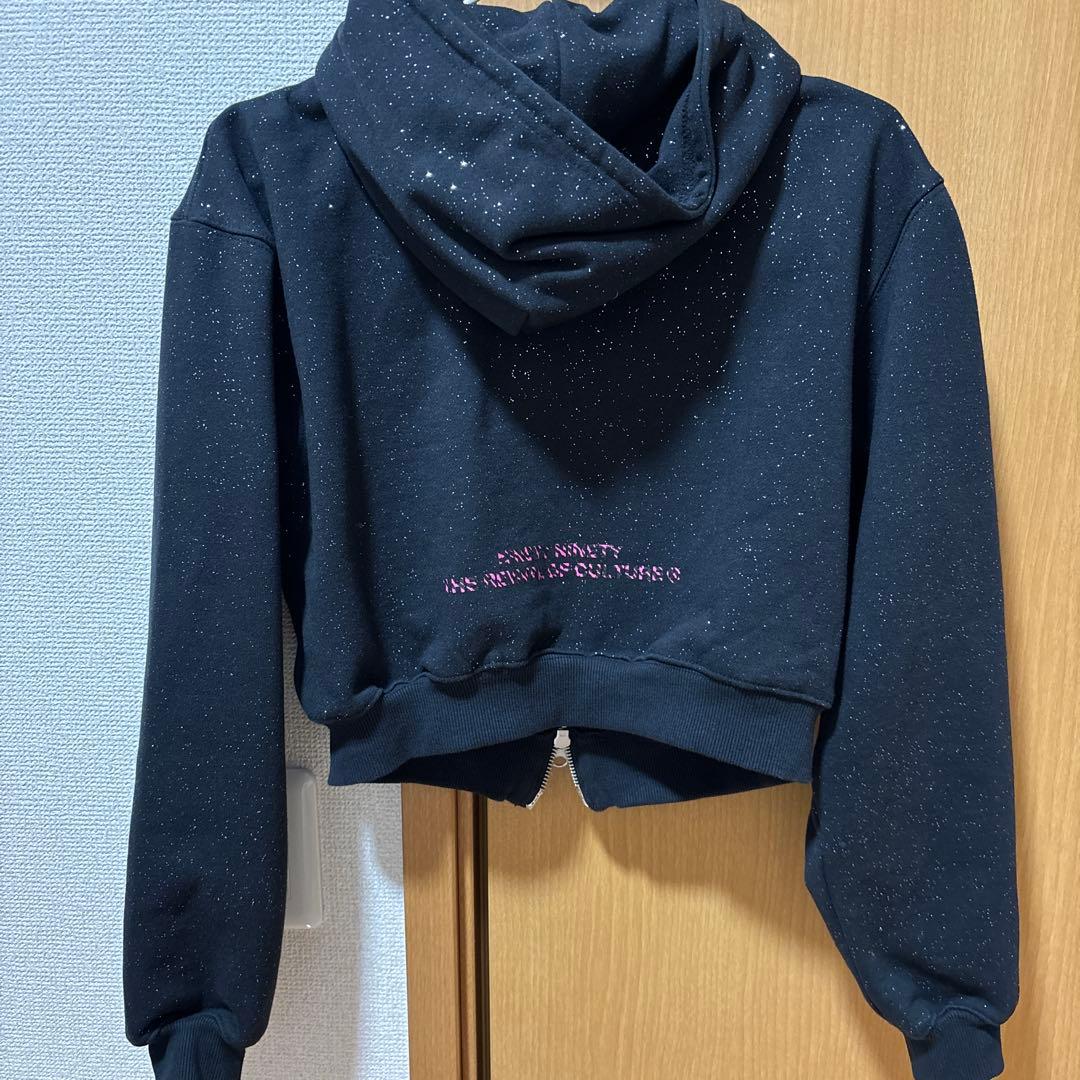 トップス 9090 Logo Glitter Zip Hoodie