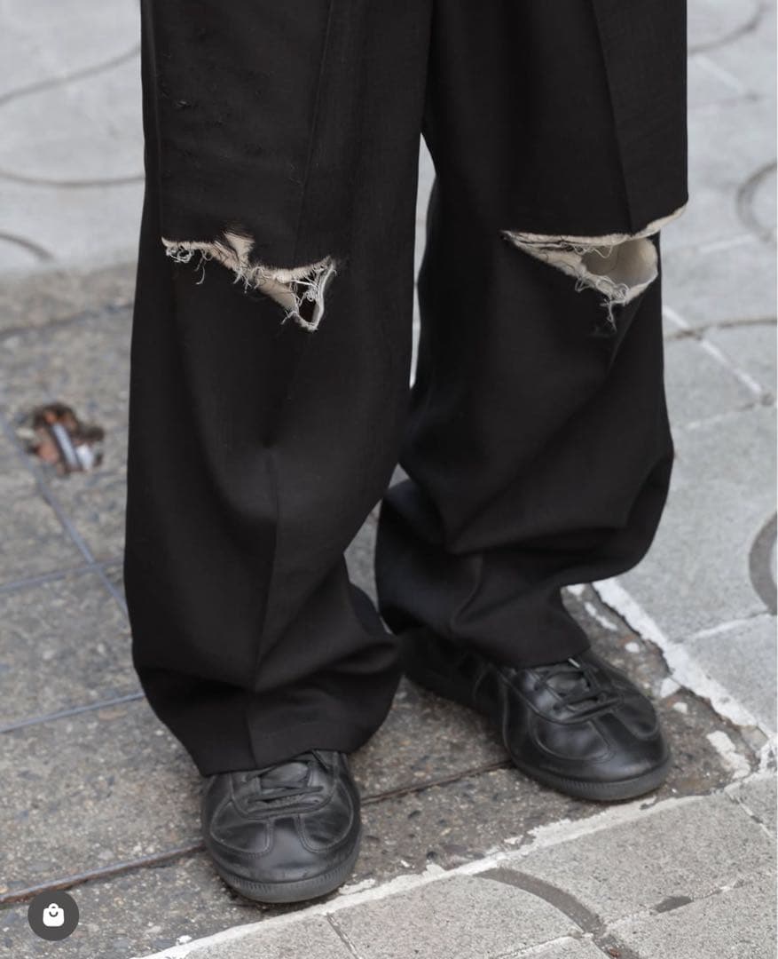 ゆ*う様 ANCELLM DAMAGE WOOL 2TUCK SLACKS