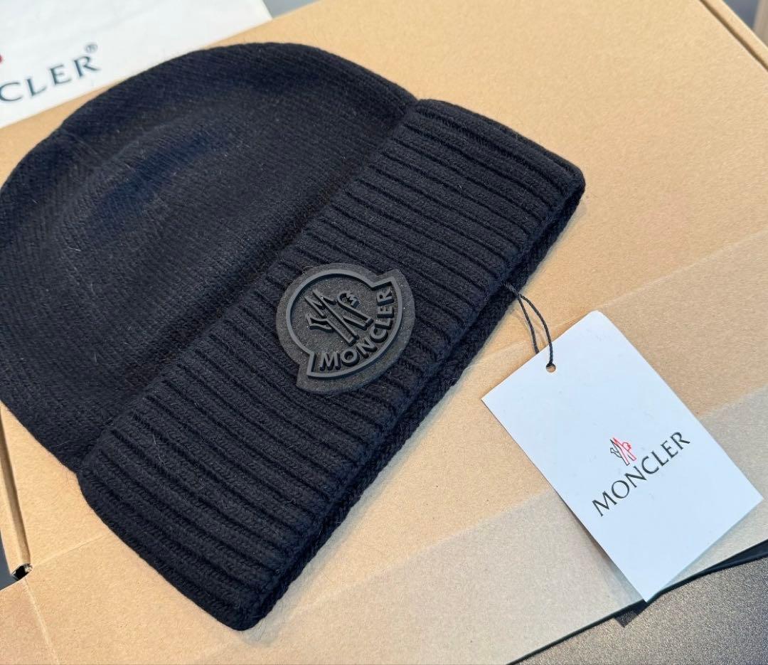 MONCLER ロゴ ニットキャップ ブラック☆