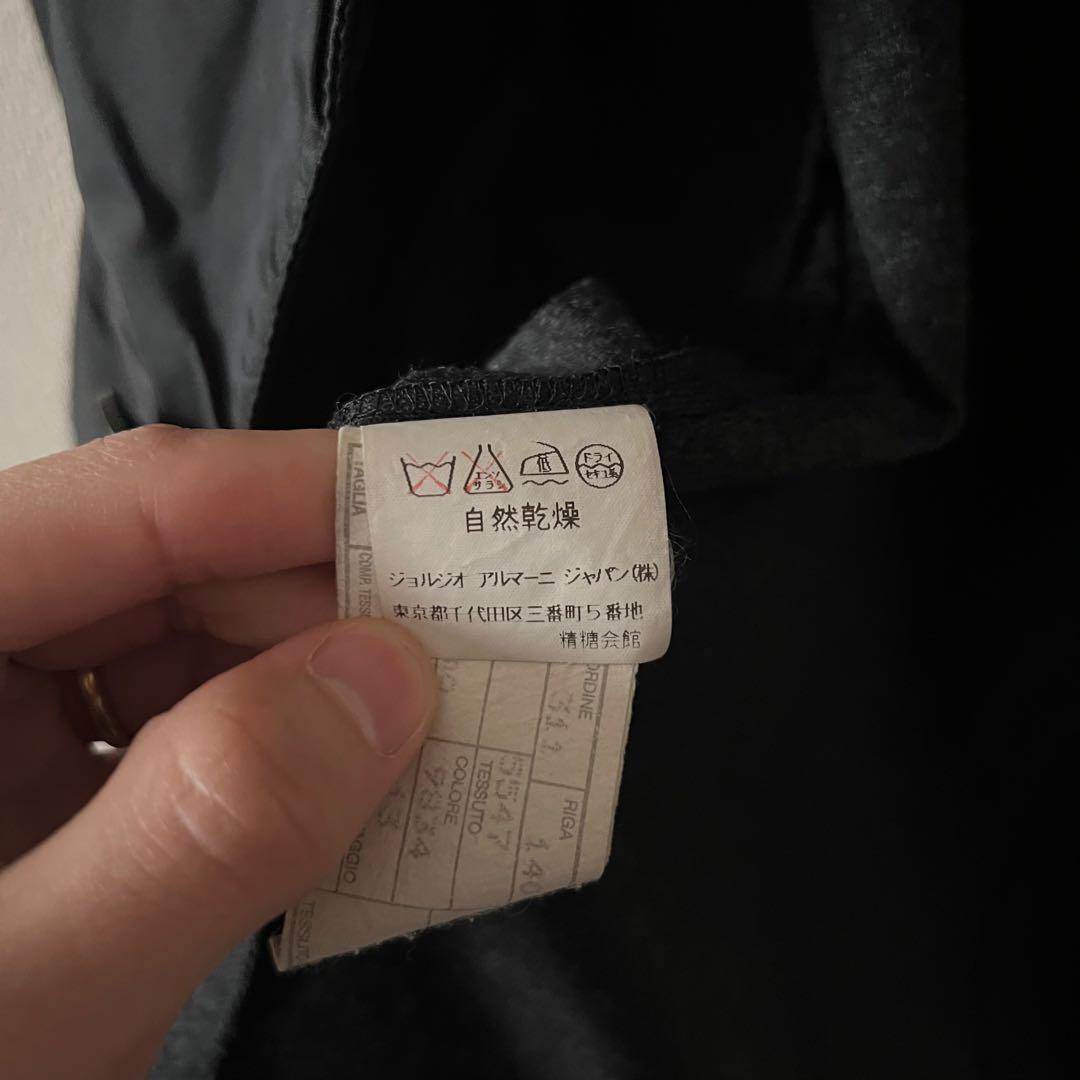 90s エンポリオアルマーニ テーラードジャケット 裏地切替 46 ブラック