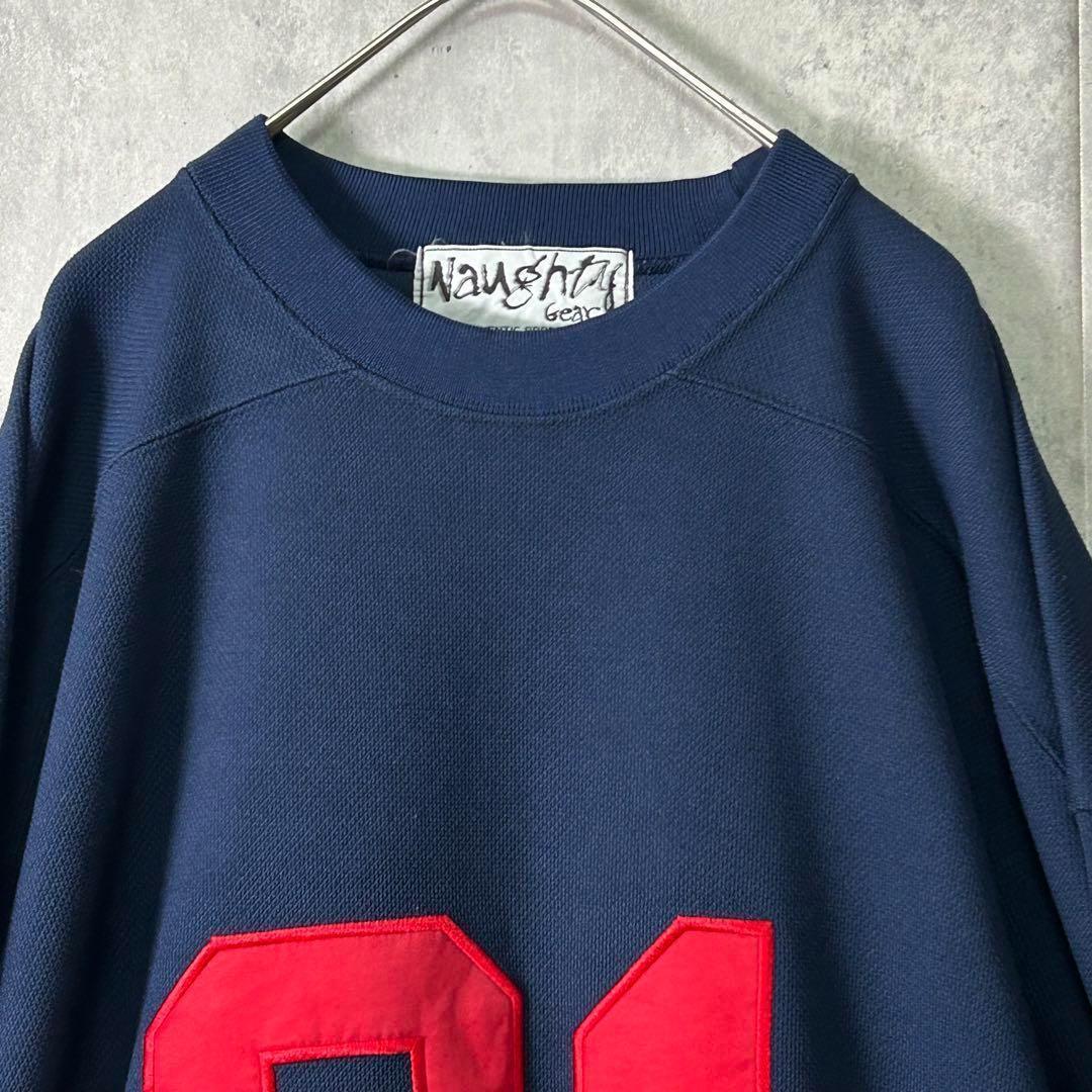 入手困難 90s NAUGHTY GEAR フットボール ゲームシャツ 紺 XL