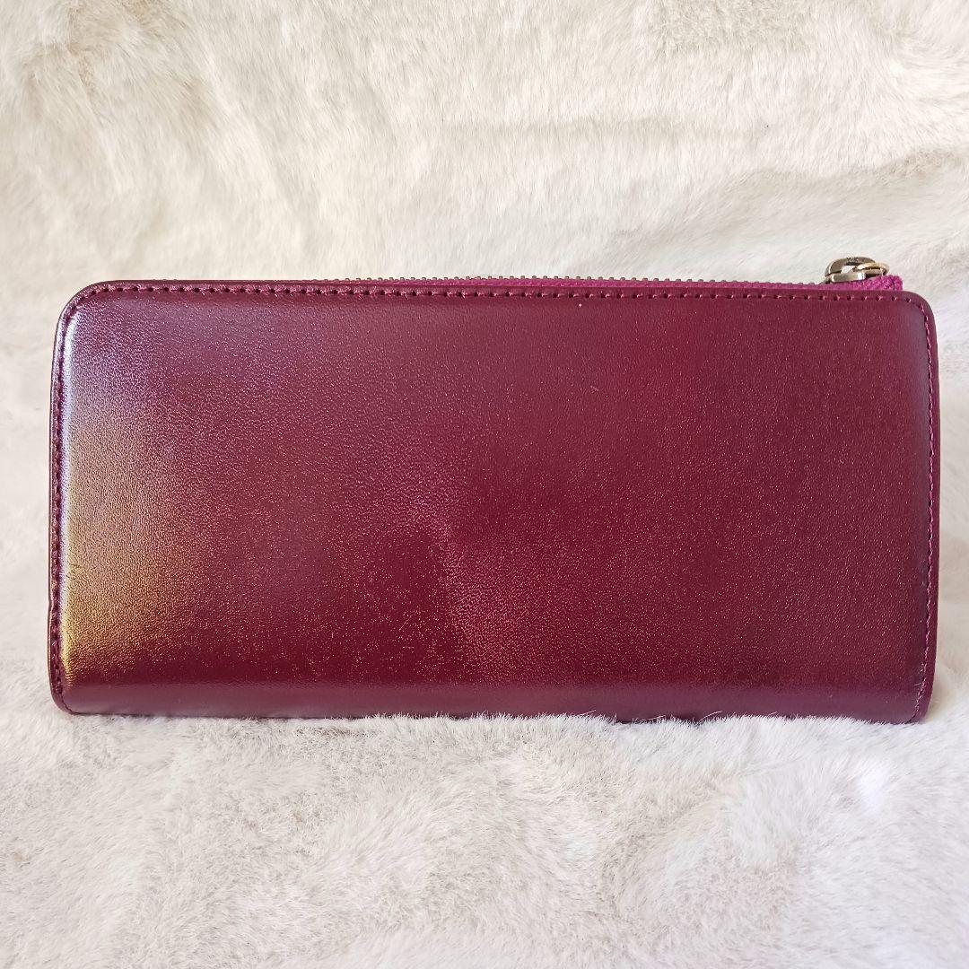 ✨新品✨ アナスイ 薔薇ブローチローズ　L字ファスナー　長財布　革