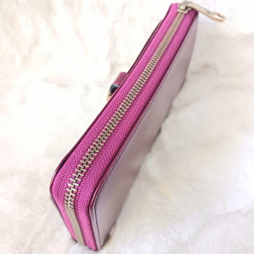 ✨新品✨ アナスイ 薔薇ブローチローズ　L字ファスナー　長財布　革