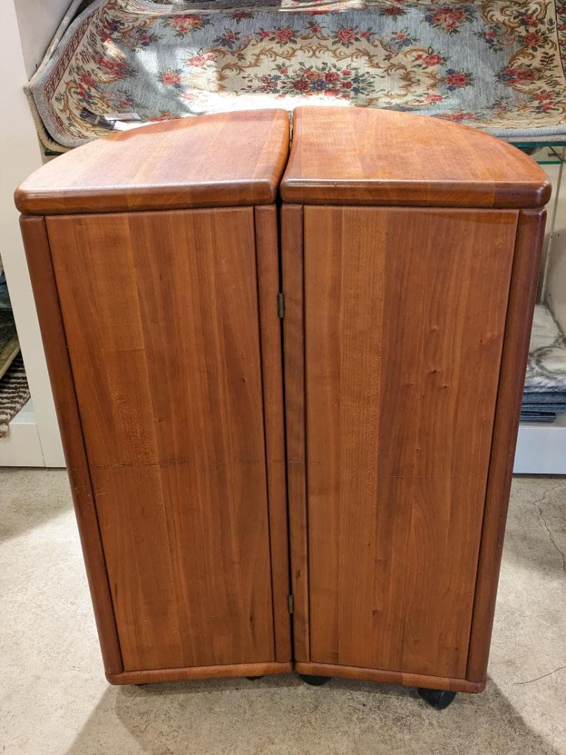 【希少】 北欧 チーク 無垢 バー カウンター キャビネット 収納 棚 木