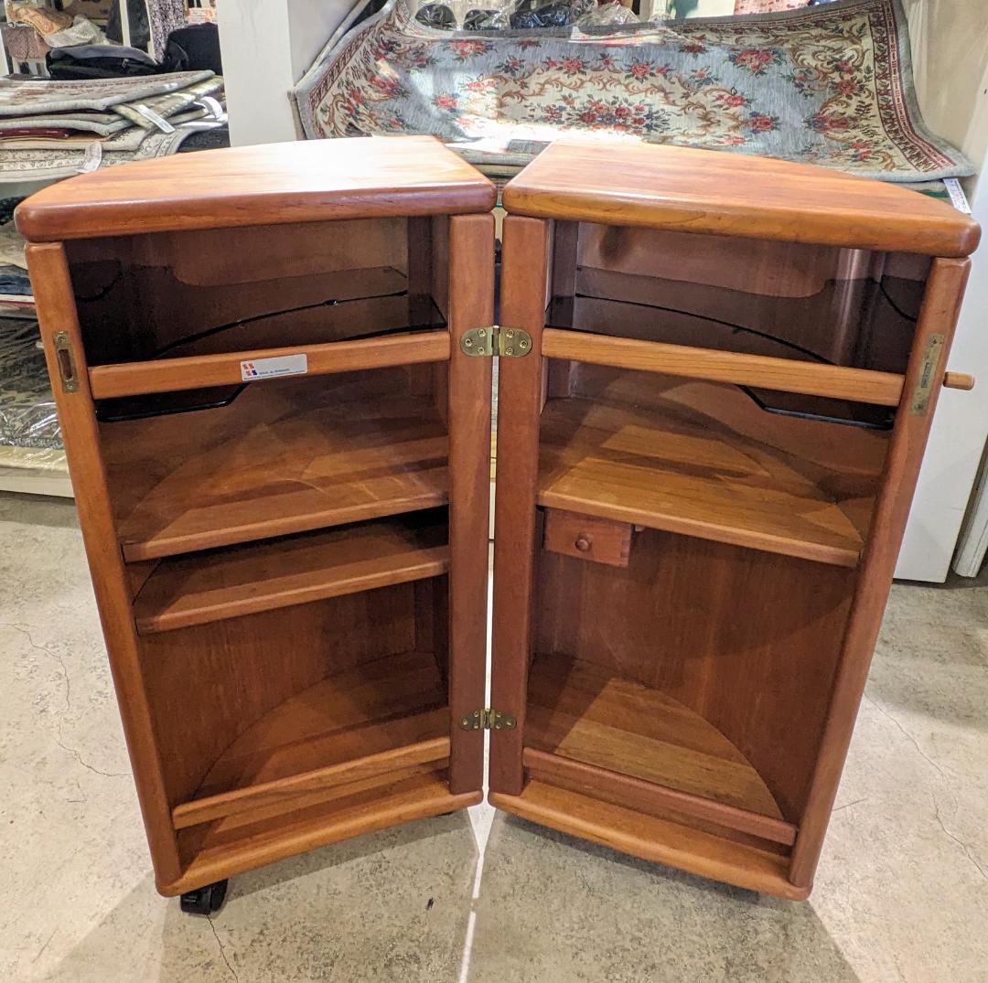 【希少】 北欧 チーク 無垢 バー カウンター キャビネット 収納 棚 木