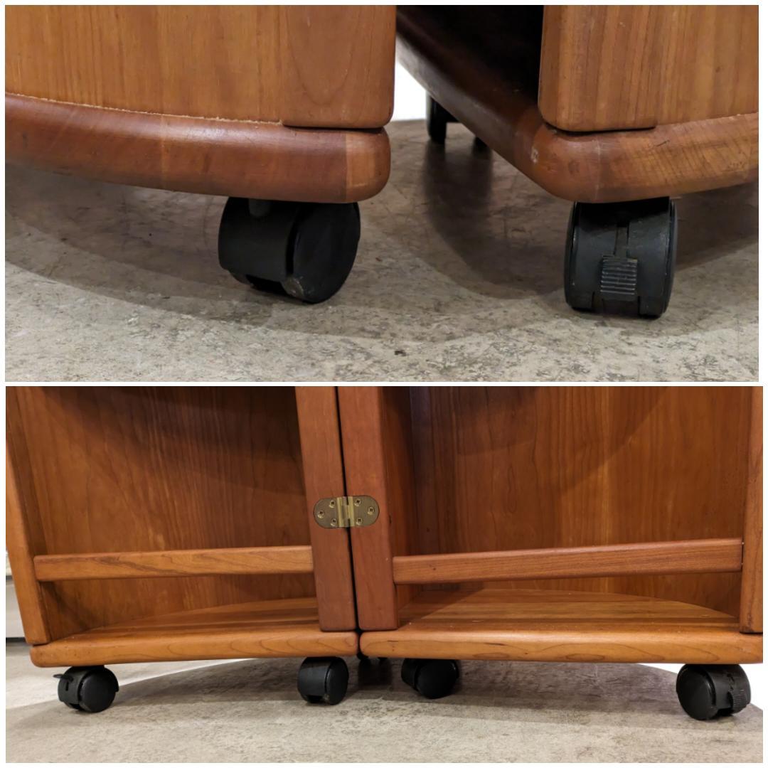 【希少】 北欧 チーク 無垢 バー カウンター キャビネット 収納 棚 木