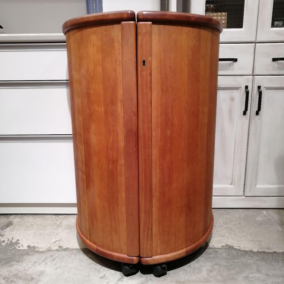 【希少】 北欧 チーク 無垢 バー カウンター キャビネット 収納 棚 木