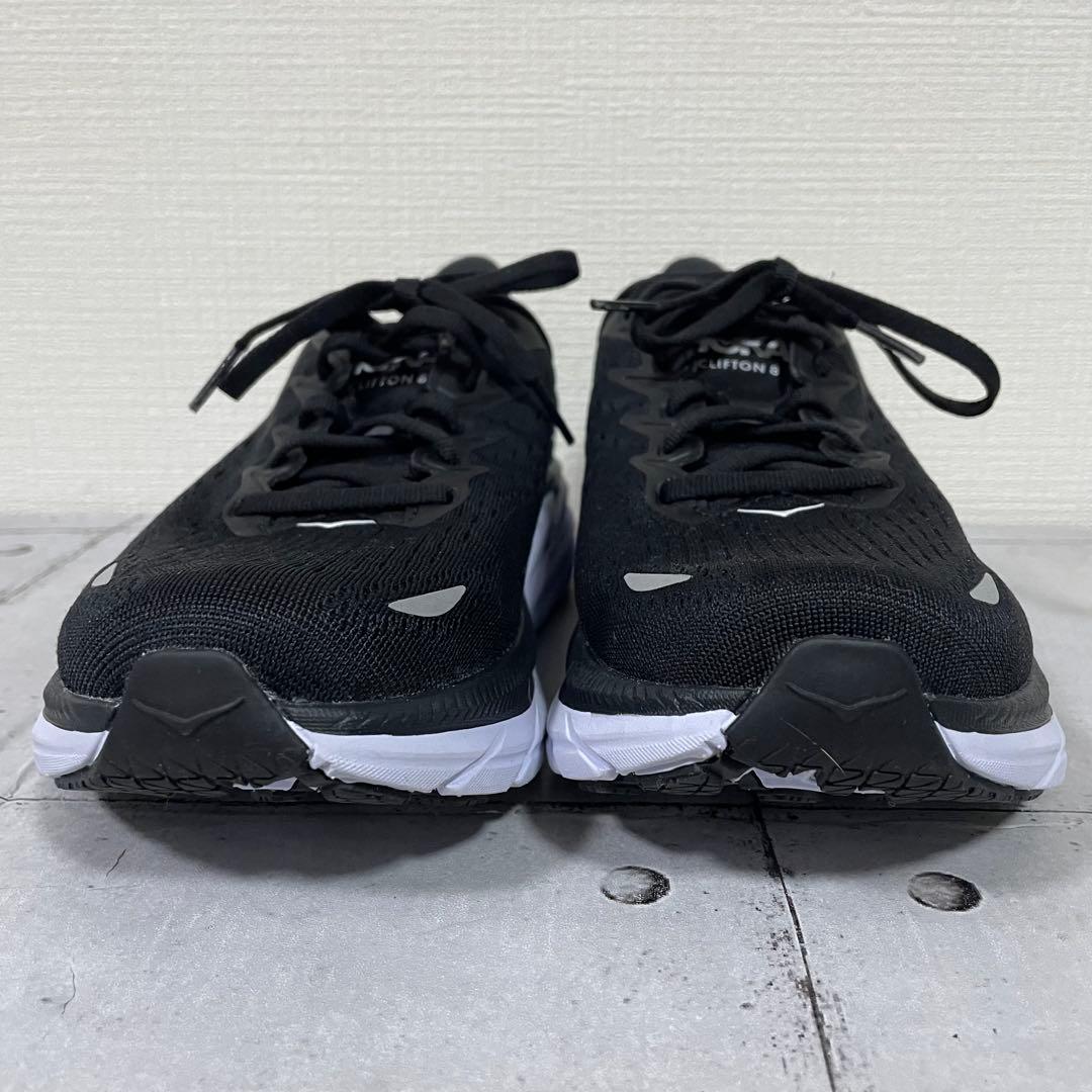 美品　HOKA ホカ　CLIFTON8 ランニングシューズ 黒　スニーカー　24