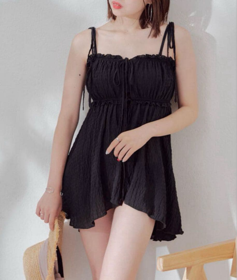 Chico 肩リボンキャミチュニック水着3点セット