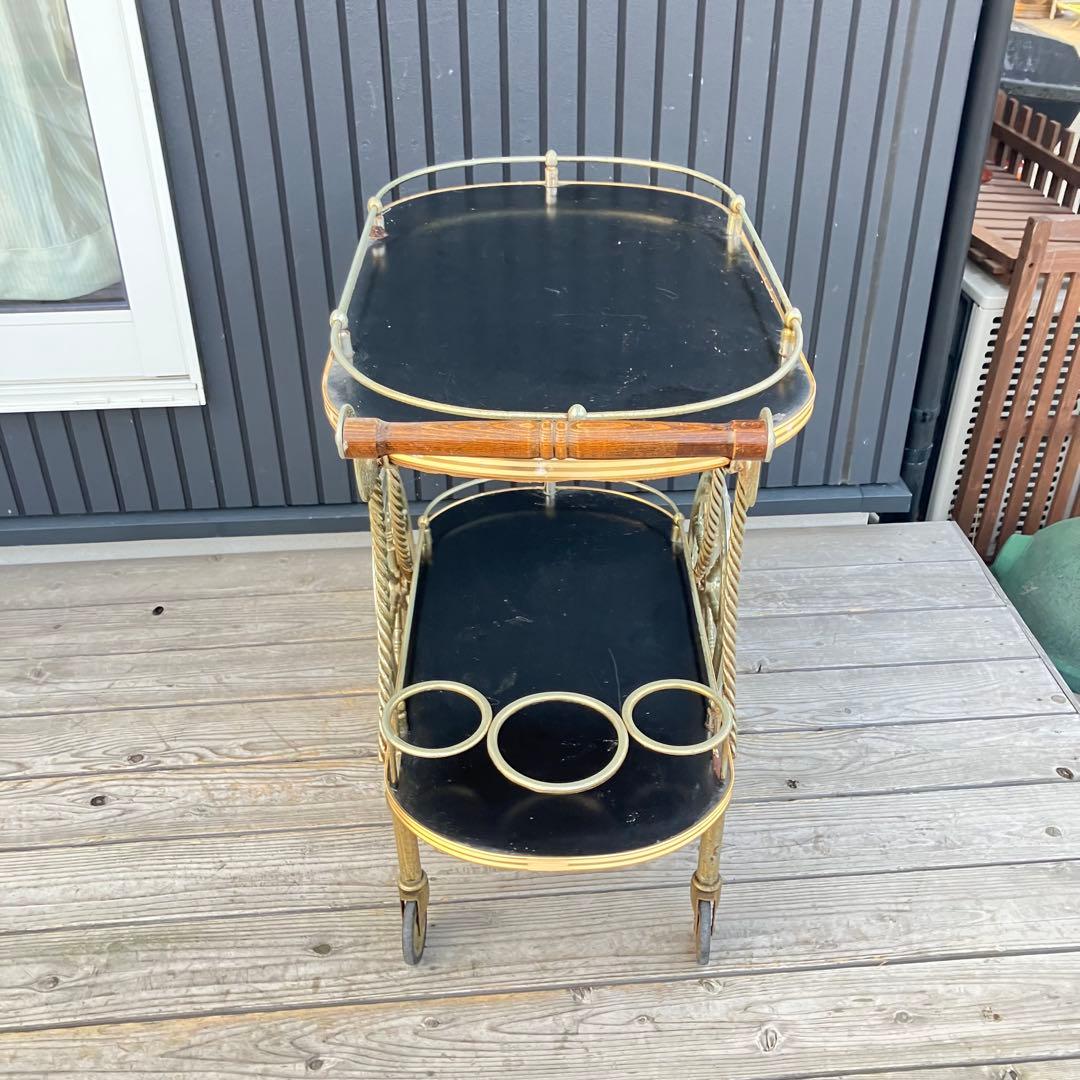 アンティーク 光家具 トローリー サービスワゴン ワインラック キッチンカート