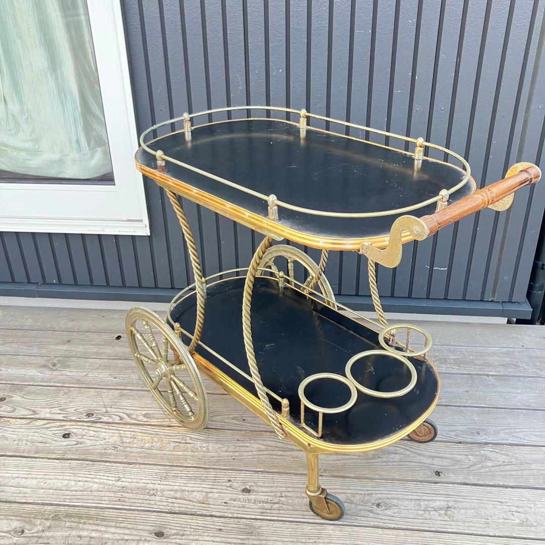 アンティーク 光家具 トローリー サービスワゴン ワインラック キッチンカート