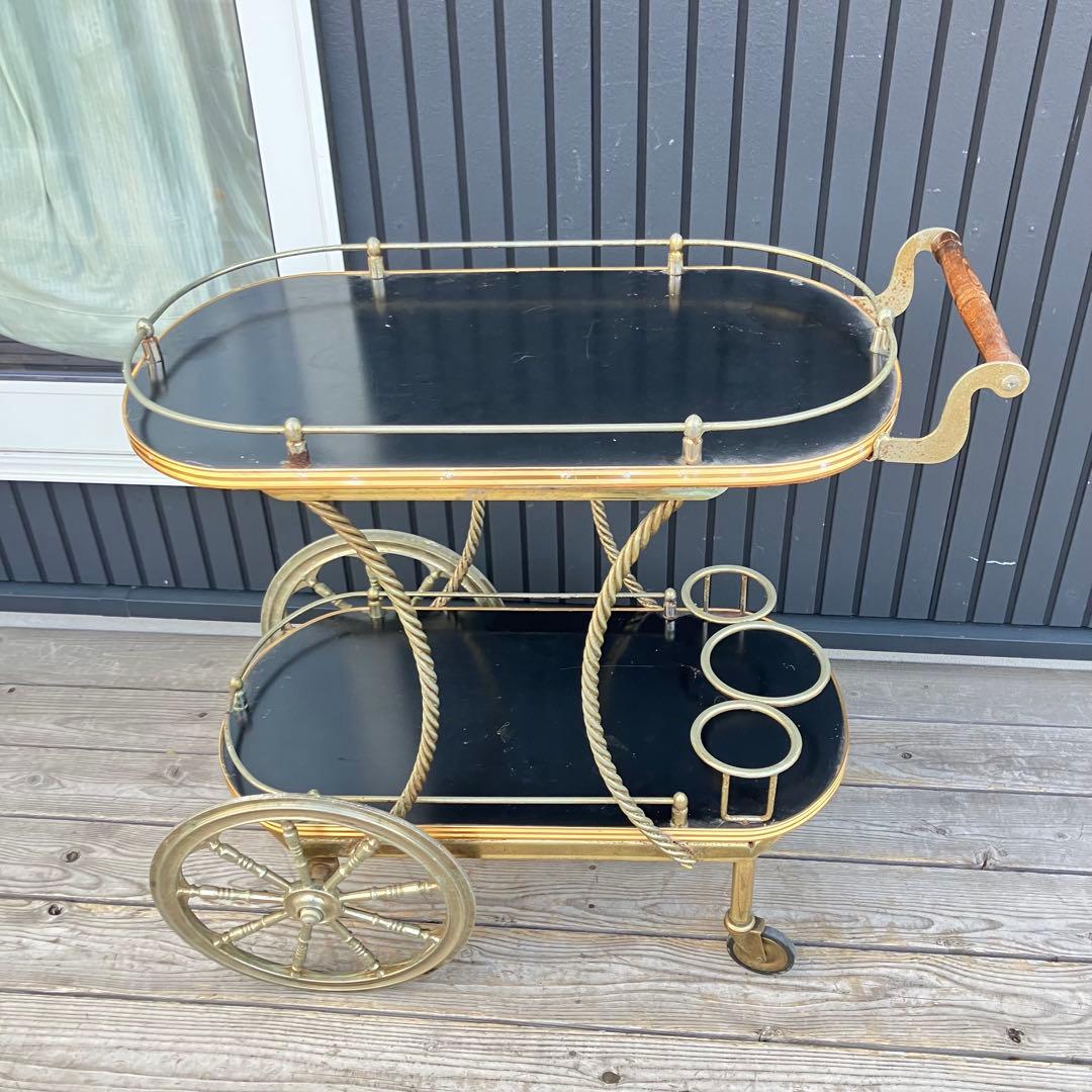 アンティーク 光家具 トローリー サービスワゴン ワインラック キッチンカート
