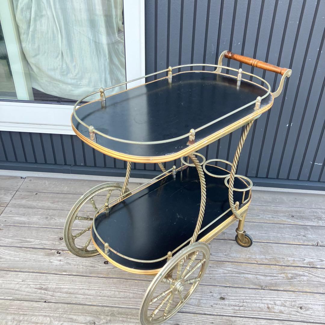 アンティーク 光家具 トローリー サービスワゴン ワインラック キッチンカート