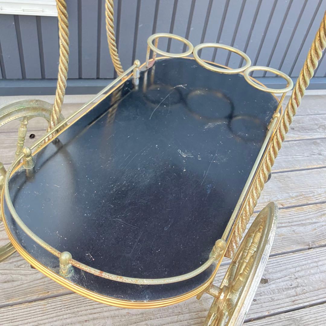 アンティーク 光家具 トローリー サービスワゴン ワインラック キッチンカート