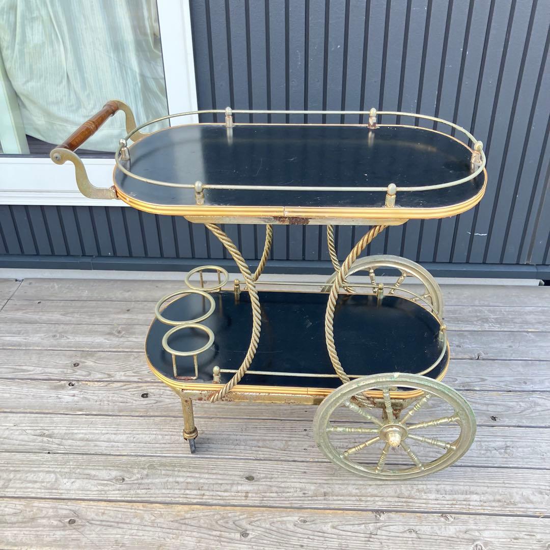 アンティーク 光家具 トローリー サービスワゴン ワインラック キッチンカート
