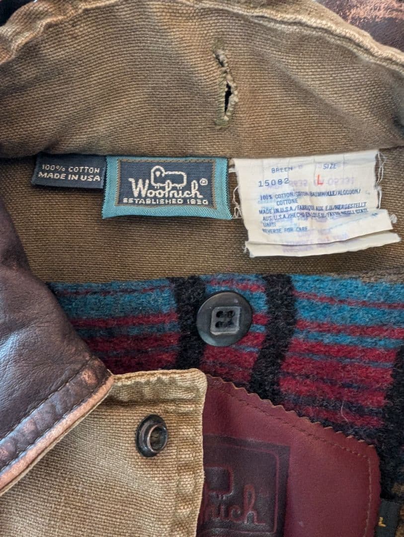 90s Woolrich カーキ ハンティングジャケット USA製 ダック生地