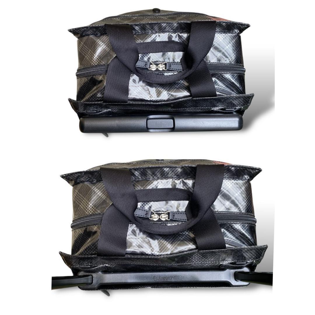 【美品 状態良好】SWANY 4輪 ソフトキャリー シルバーチェック 軽量 M