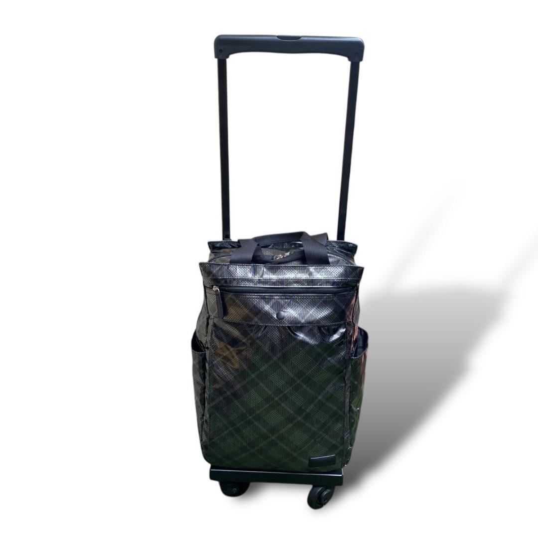 【美品 状態良好】SWANY 4輪 ソフトキャリー シルバーチェック 軽量 M