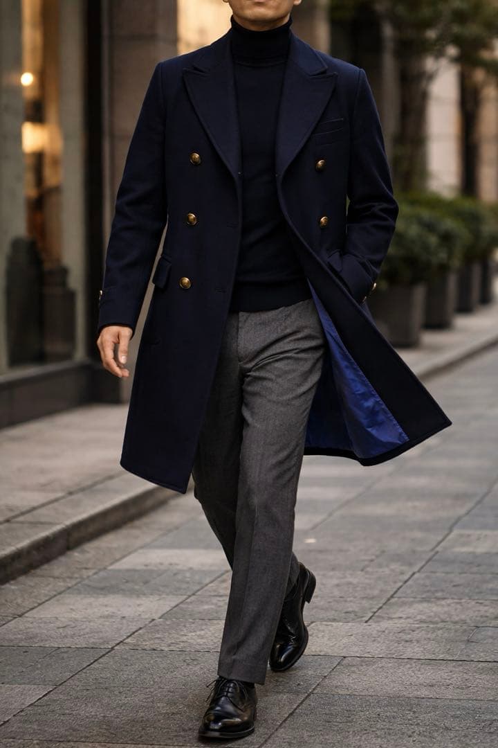 極美品✨ ティモシーエベレスト ダブルチェスター コート イタリア生地 日本製