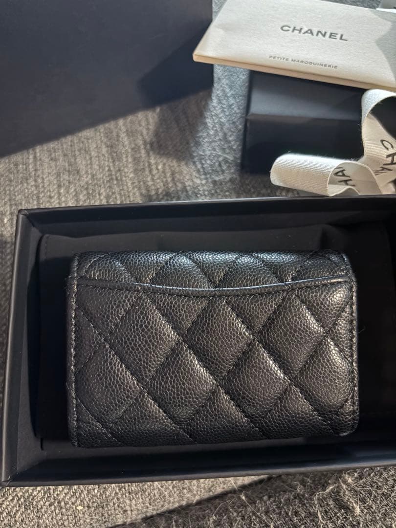 CHANEL キーケース マトラッセ キャビアスキン ブラック