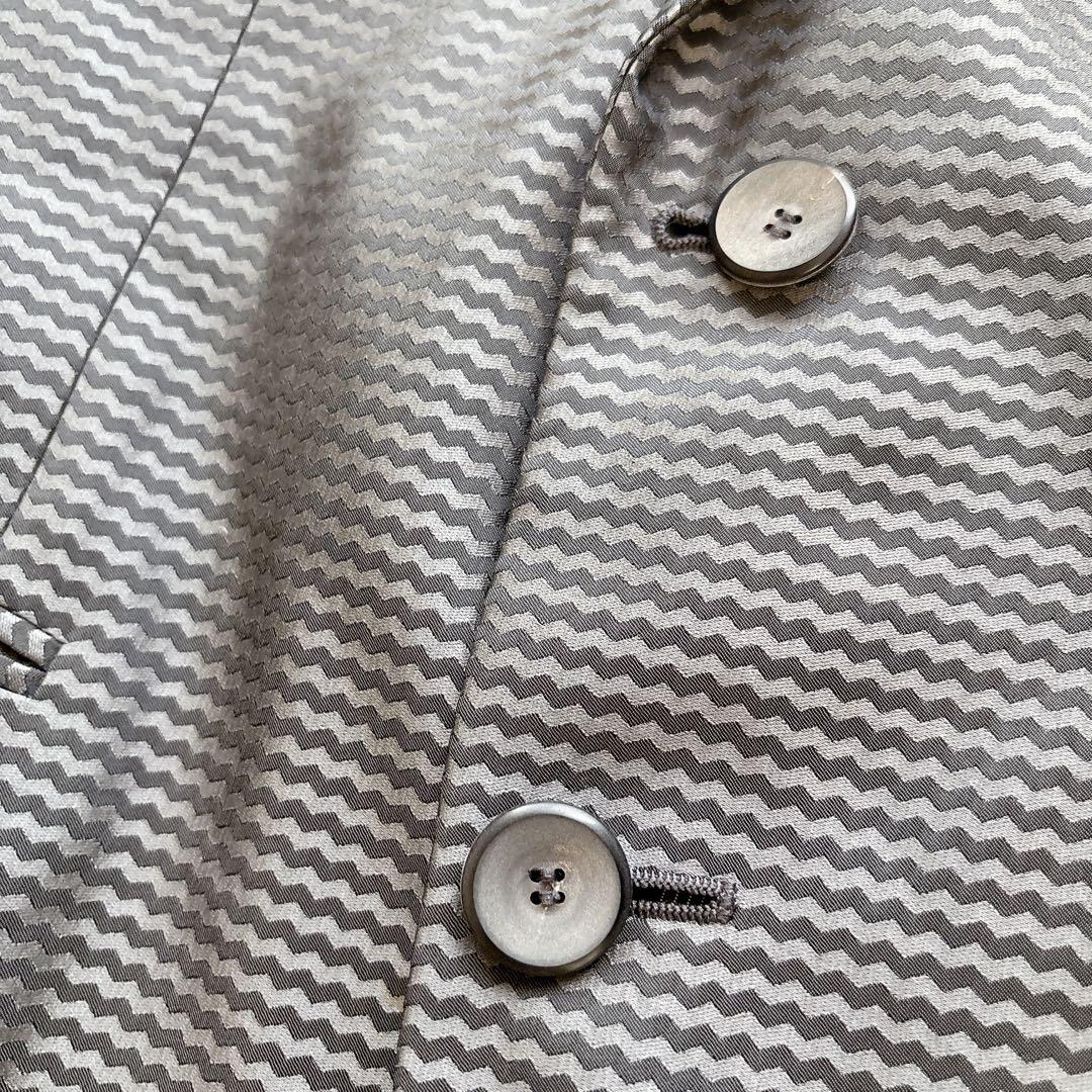 極美品✨ジョルジオアルマーニ 伊製 シェブロン柄ジャガード　テーラードジャケット