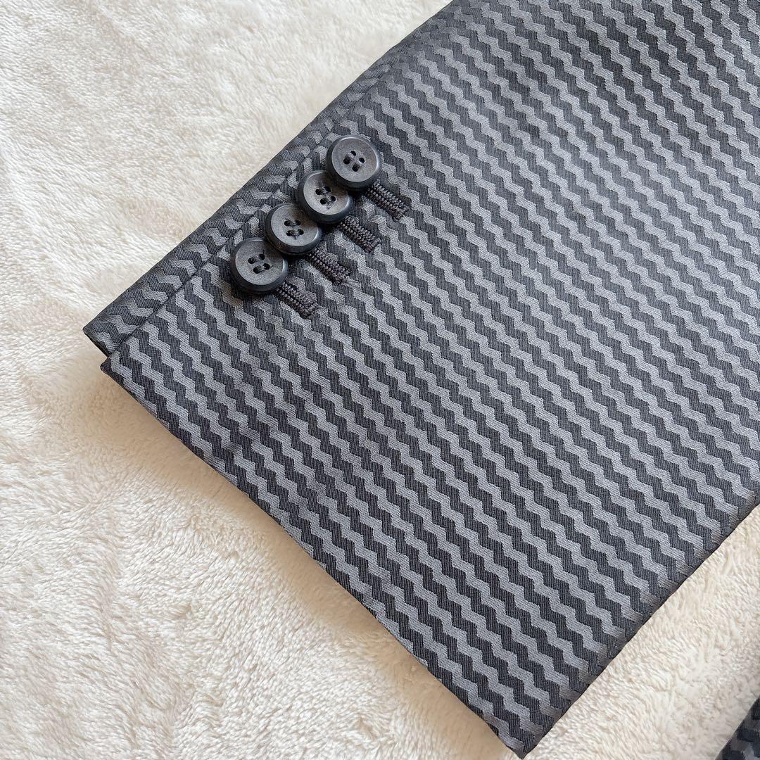 極美品✨ジョルジオアルマーニ 伊製 シェブロン柄ジャガード　テーラードジャケット