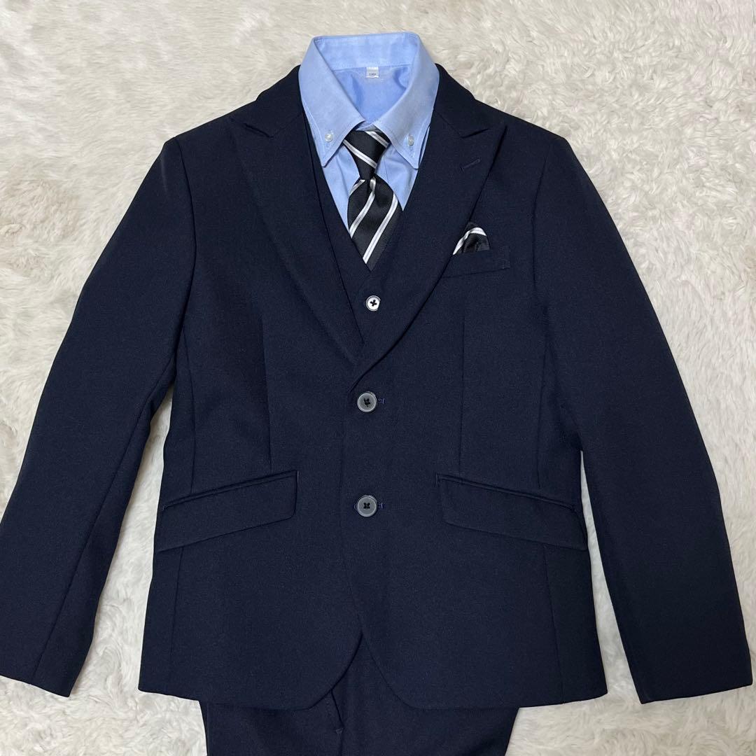 未使用級　WANDER FACTORYスーツ　6点セット　3ピース　紺　150