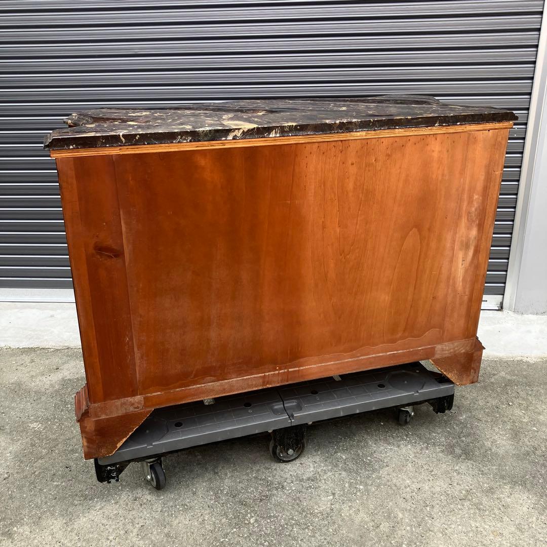 イタリアアンティーク 花柄象嵌 木製サイドボード 飾り棚 チェスト カウンター