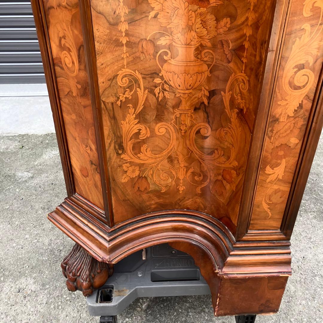 イタリアアンティーク 花柄象嵌 木製サイドボード 飾り棚 チェスト カウンター