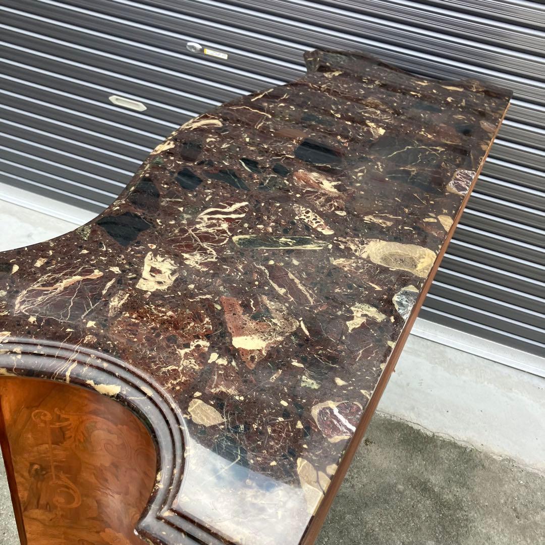 イタリアアンティーク 花柄象嵌 木製サイドボード 飾り棚 チェスト カウンター