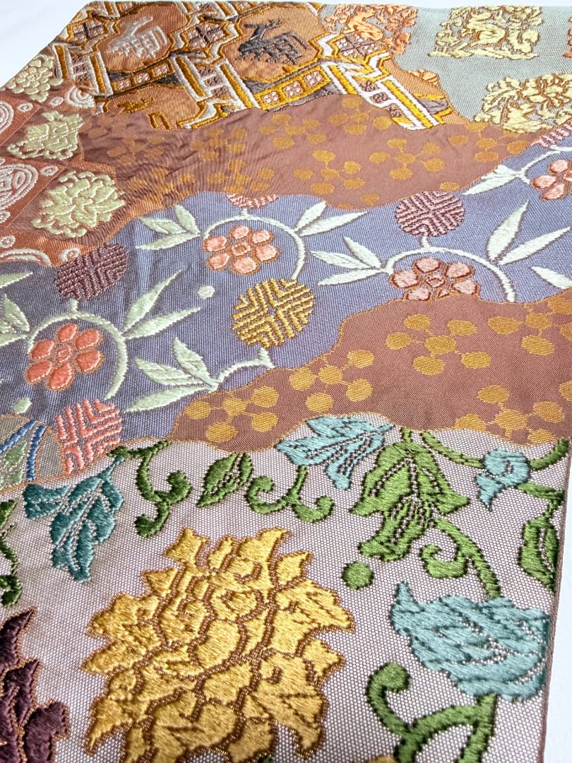 高級 袋帯 正絹 六通柄 総唐織 名物裂道長文 訪問着 留袖 色無地